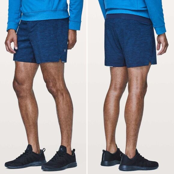 Lululemon Surge Short 6” in Heather Allover Iron Blue True Navy Size M - Picture 1 of 8